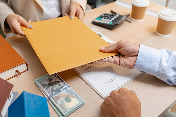 Real estate agent receiving proof of funds for property purchase