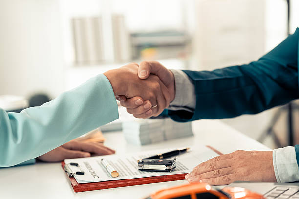 Warehouse property loan approval meeting with lender and client