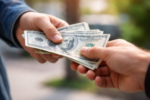 Cash transaction for securing warehouse property loan agreement