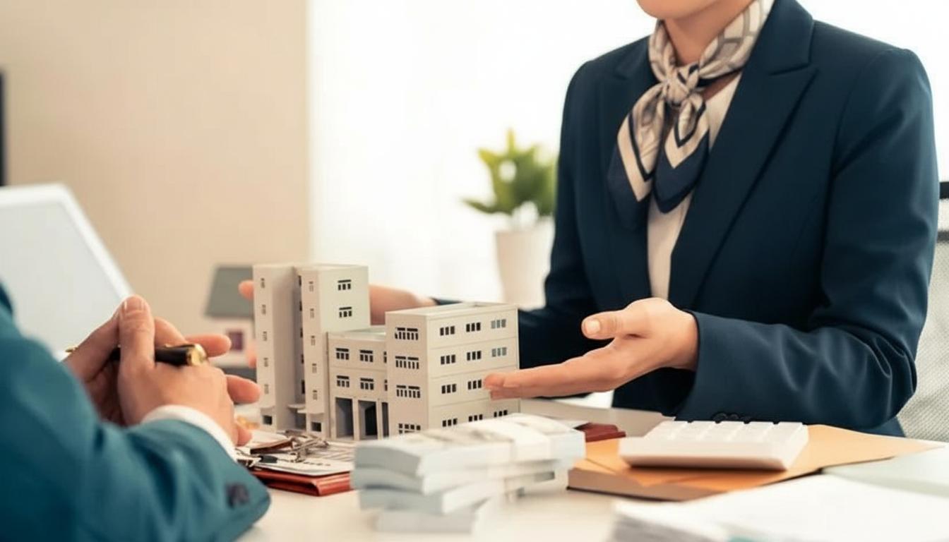 Private lender presenting commercial property financing options