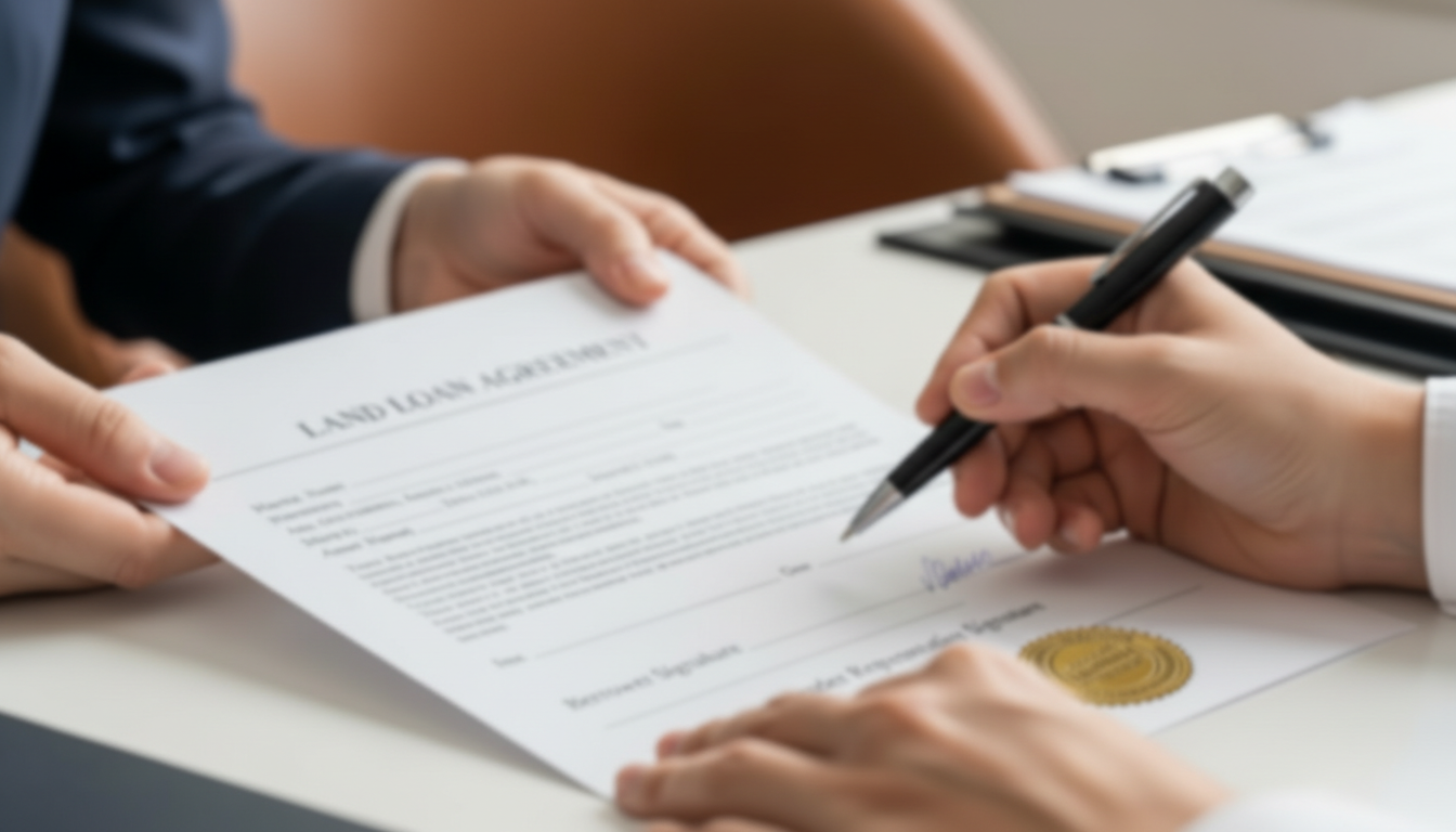 Signing a land loan agreement with proper documentation