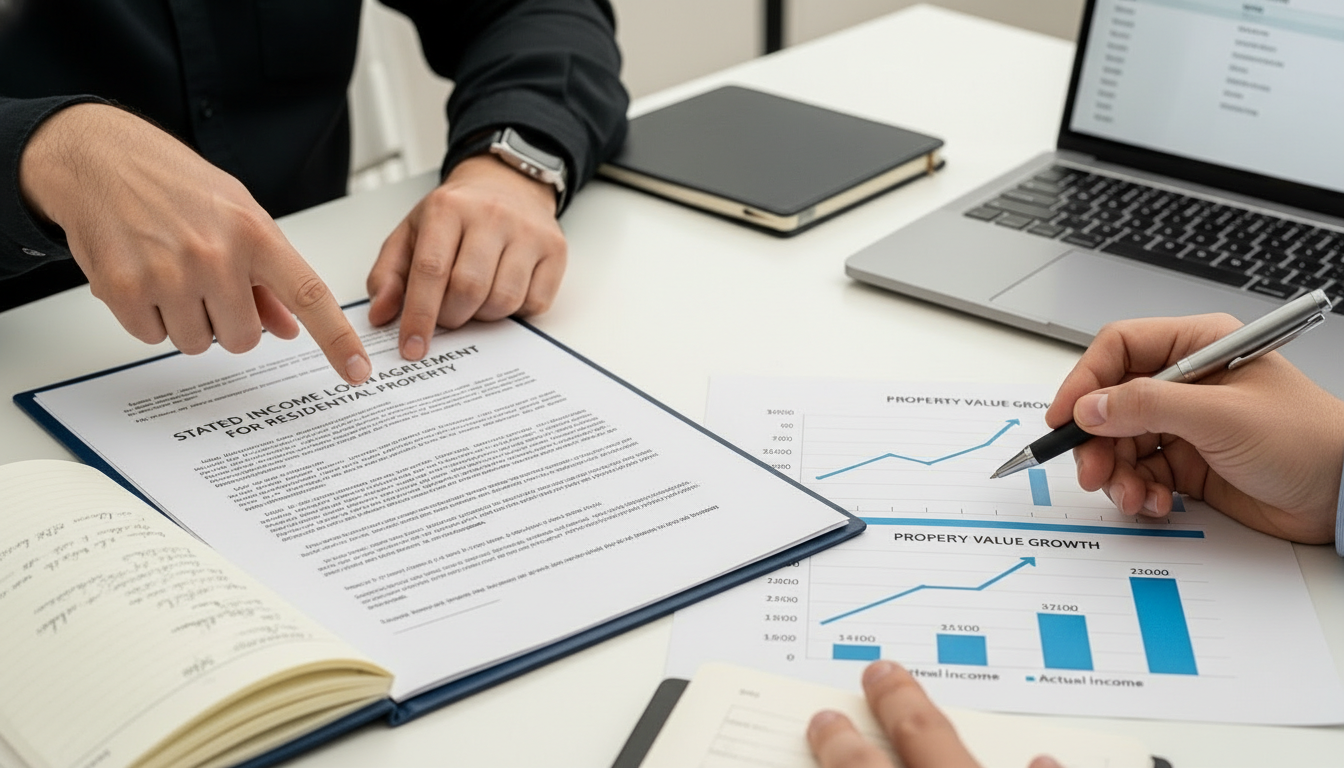 Analyzing stated income loan agreement and property value growth