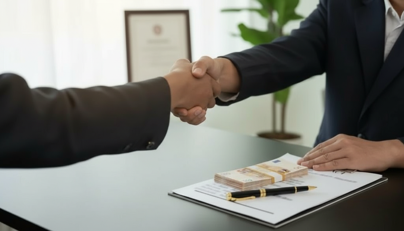 Private money loan deal closing with cash and contract